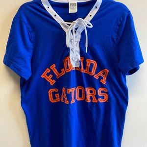 PINK Florida Gators 🐊 Lace Up T-shirt Size M